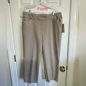 NWT Dana Buchman Crop Pants Women’s Beige Tan  Size 14. NEW Dressy Capri pants